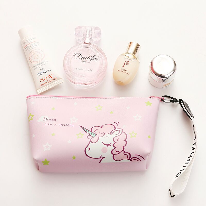 Bolsa de cosméticos de unicornio de Estuche De Viaje bolsa de maquillaje de lavado impermeable portátil estuche de lápices para niños estuche organizador de lápices para estudiantes