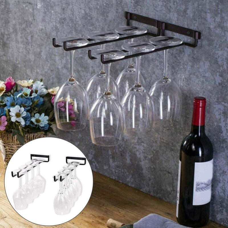 2 Stks/set Restaurant Plank Houder Opslag Wandmontage 30Cm Ijzer Wijnglas Opknoping Rack Bar Hanger Plank Beker Muur opknoping