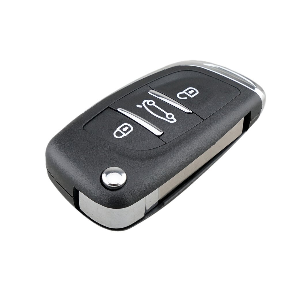 New 3 Buttons Flip Modified Car Key Shell For Peugeot 406 407 408 308 307 207 Fob Remote Control Ce0536 Has Slots And Seats