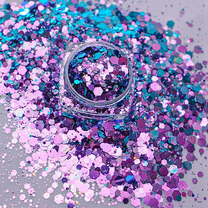 Chameleon Aurora Hexagon Glitter Bling Bling Filling for Resin Craft Festive Jewelry Tools UV Resin Iridescent 20ml: 04