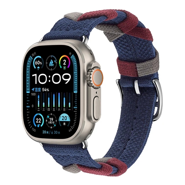 Bridon Strap for Apple Watch Series10 9 8 SE 7 6 Band 46mm 42mm 44mm 40mm 45mm 41mm 38mm Loop Nylon Bracelet IWatch Ultra 2 49mm: Coal Black / 18mm
