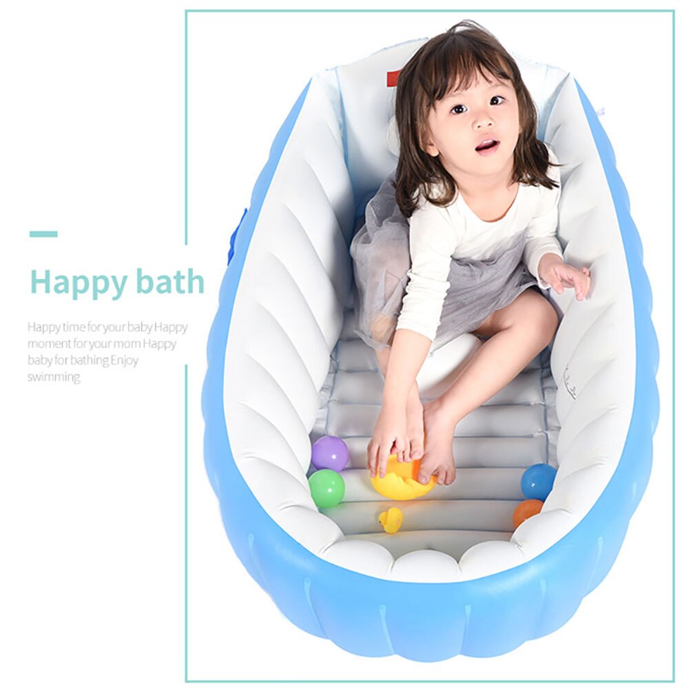 Inflatable Plastic Baby Tub Swimming Pool Portable Bathtub Inflatable Bath Tub Child Shower Cushion Warm Winter Folding Bathtub
