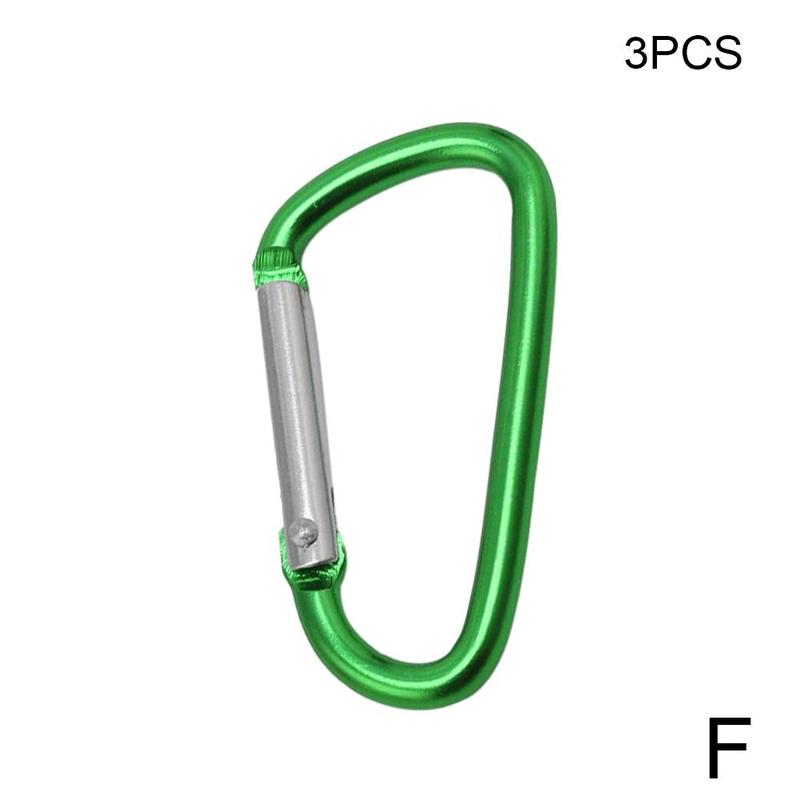 3pcs D Clip Carabiner Snap Spring Clasp Hook Keyring Carabiner Snap Small Hook Carabina Locking Clip Keyring Karabiner Camp I7G5: F