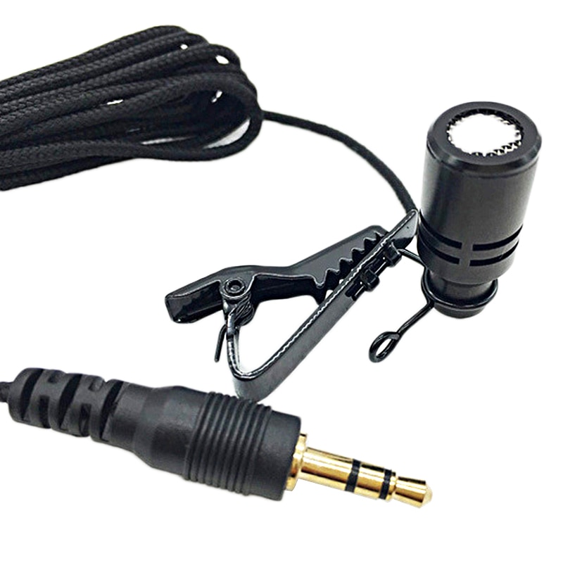 3.5mm Wired Lavalier Clip Hands-free Speech Lapel Recording Pen Guide Microphone Mini Mic Single Mobile Phone PC Recording 2.5M