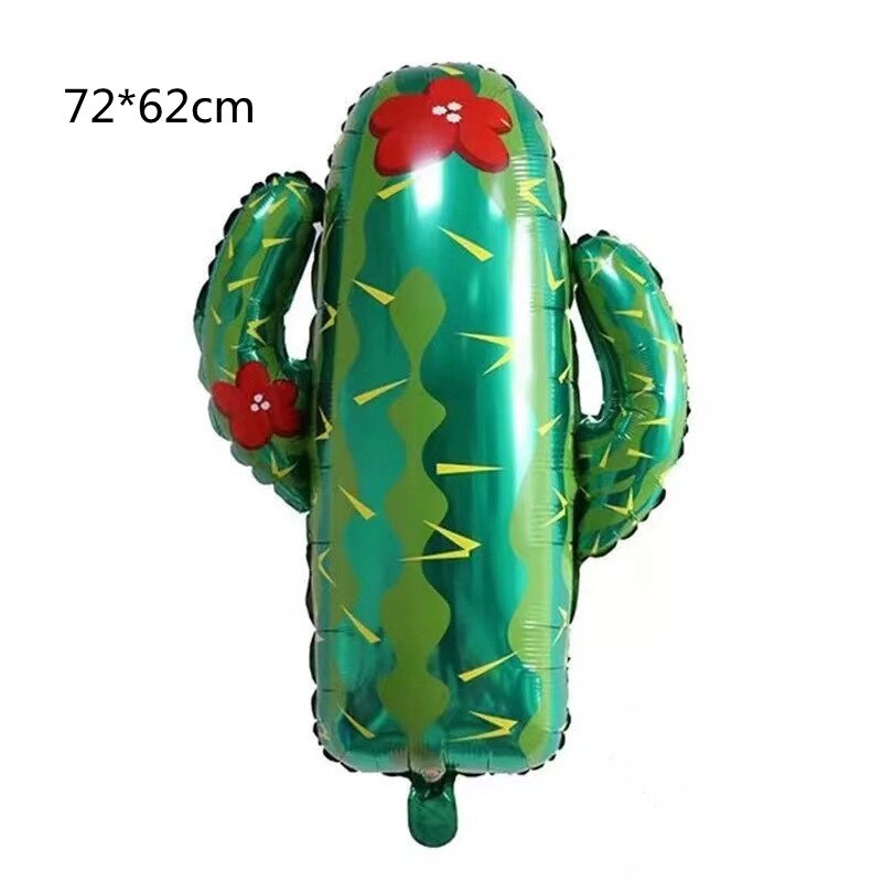 Ballon en film d'aluminium cactus, dessin animé plante, fournitures de décoration et d'arrangement pour fête d'anniversaire et mariage,: Bleu profond
