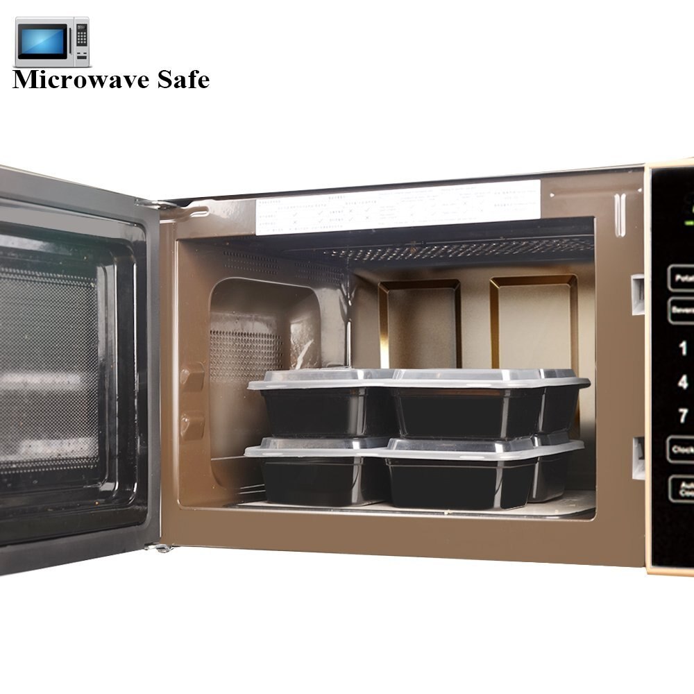 10Pack 3 Compartments Food Containers Meal Prep Containers Bento Lunch Boxes with Lids , Reusable, Dishwasher/Microwave/Freezer