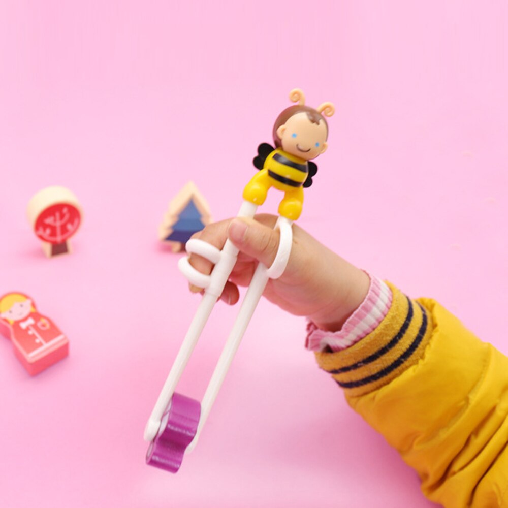 Creatieve Baby Training Eetstokjes Cartoon Aap Konijn Bee 3D Dier Hoofd Leren Eetstokje Kinderen Veiligheid Servies Bestek