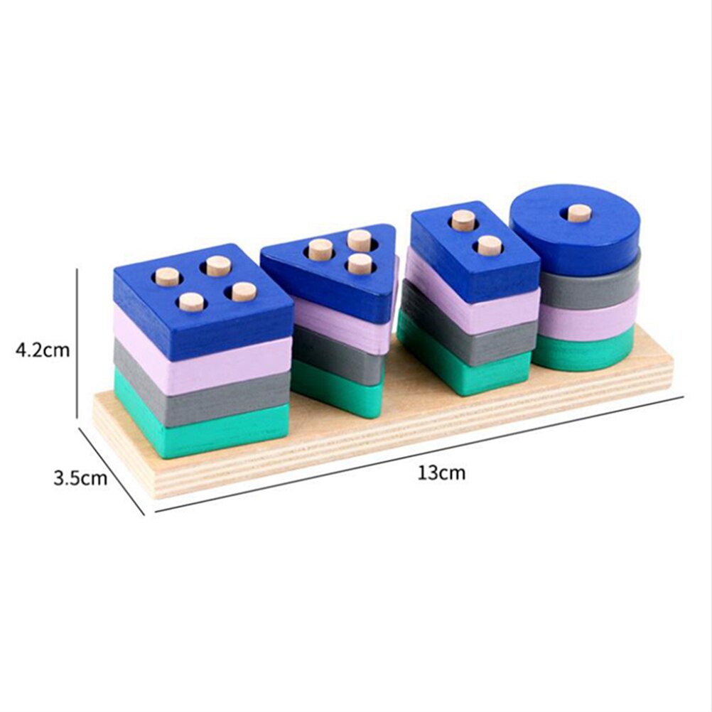 Houten Geometrische Vormen Stapelen Vorm Sorter Sorteren Speelgoed Stapelen Spel