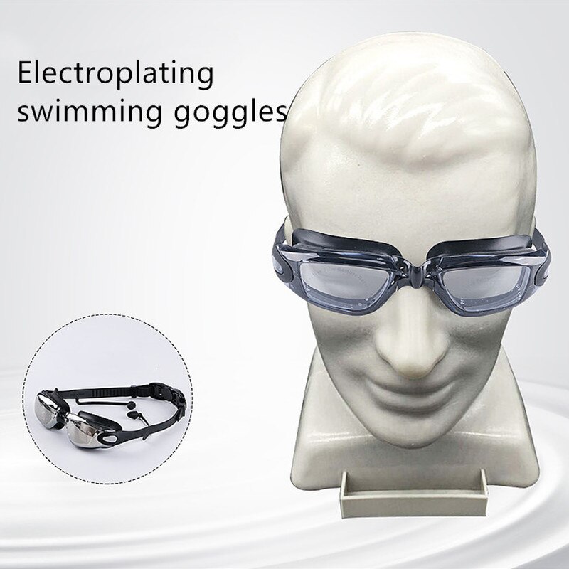 Professionele Zwembril Zwemmen Bril Met Oordopjes Neusklem Galvaniseren Waterdicht Silicone Eye Shield Goggles Opp