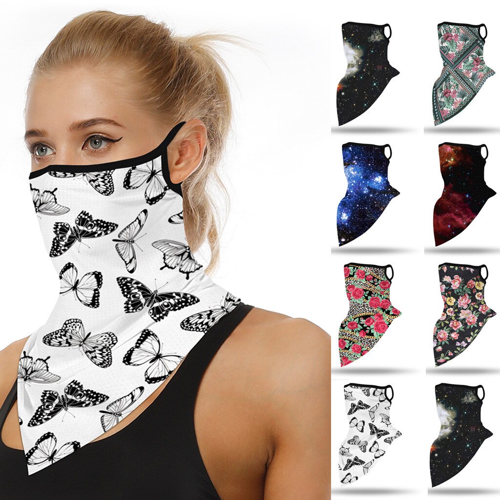 25# Outdoor Print Seamless Magic Scarf Ear Hook Sports Scarf Neck Tube Face Dust Riding Bandana Uv Protection Neck Gaiter