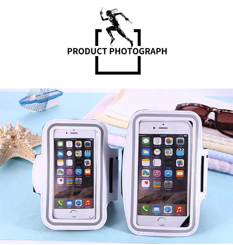 Suporte do telefone universal braçadeira caso para iphone 6s mais abaixo de 6 polegada saco do telefone esportes ao ar livre correndo bandas braço: WHITE