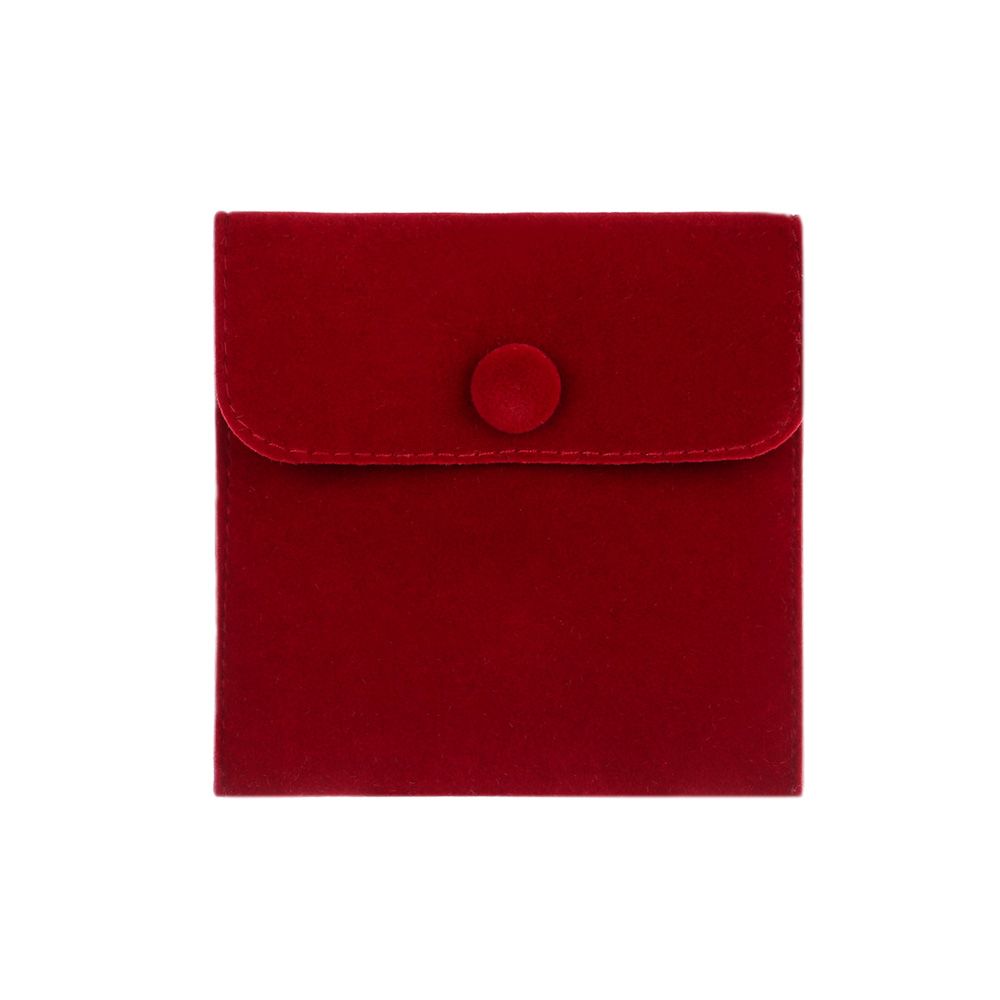 Fløyels smykker emballasje pose snap oppbevaringspose armbånd halskjede veske bærbar støvbeskytter innpakningsveske: Burgunder / 7 x 7cm