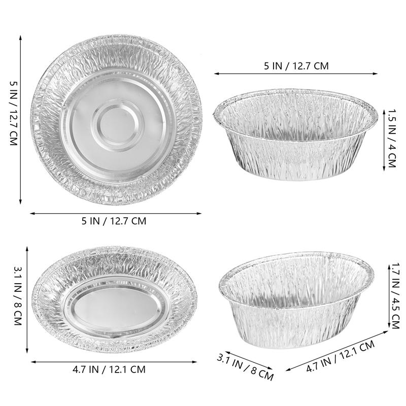 40 Pcs Baking Tin Disposable Pie Dishes Small Pan Food Trays Tart Plate Cafes Restaurants Aluminum Foil Serving