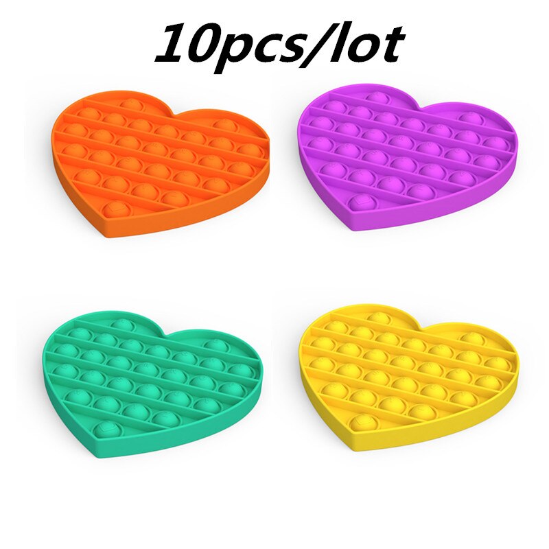 10 Stks/partij Push Popit Bubble Zintuiglijke Speelgoed Autisme Behoeften Squishy Volwassen Kid Grappig Anti-Stress Pop Het Fidget Reliver stress: 10pcs aixin