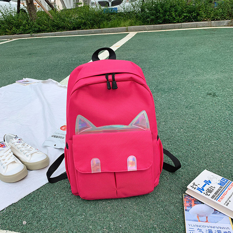 Nouveaux enfants sac à dos filles garçon enfants adolescents étudiant école sacs à dos pour fille mignon chat oreille sac à dos Cartable Cartable Enfant: 6534-Red