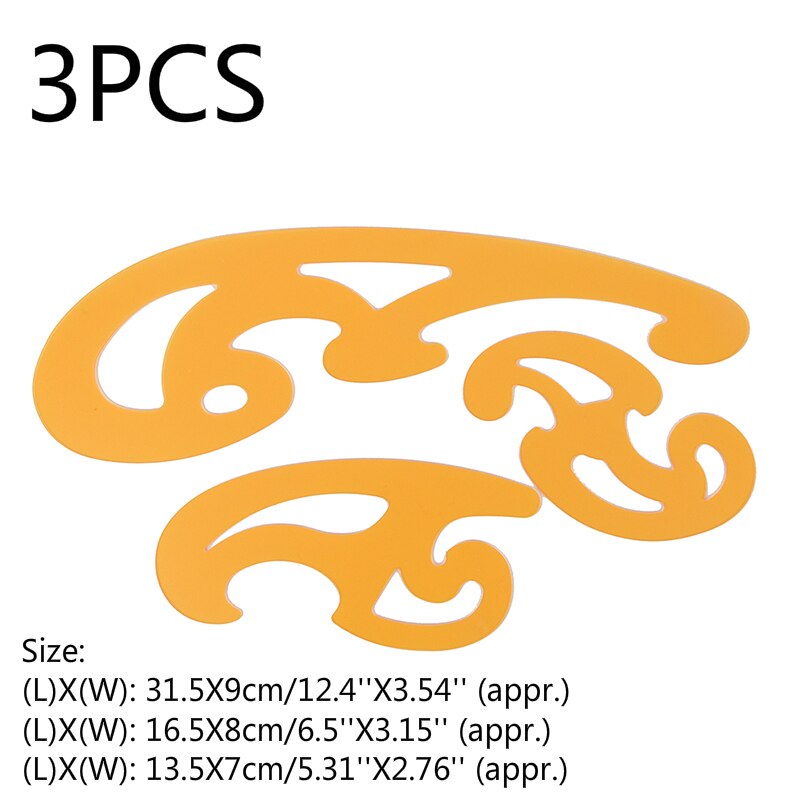 Comma Shape Measuring Tools Template Drawing Painting Craft Tool DIY Plastic Ruler French Curve Rule Gauges Tailor: C