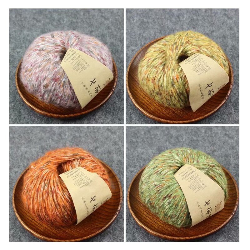 Fil de laine d'alpaga coloré 50g/balle, fil de cachemire moyen et épais pour tricoter, écharpe, manteau