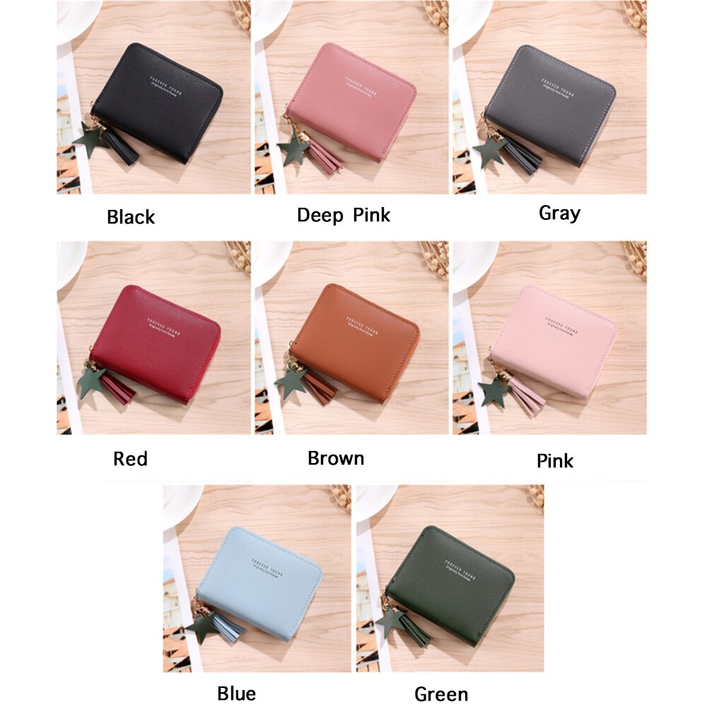Tofs kvinnor plånbok liten söt plånbok kvinnor kort läder kvinnor plånböcker dragkedja portföljer portefeuille kvinnlig handväska clutch