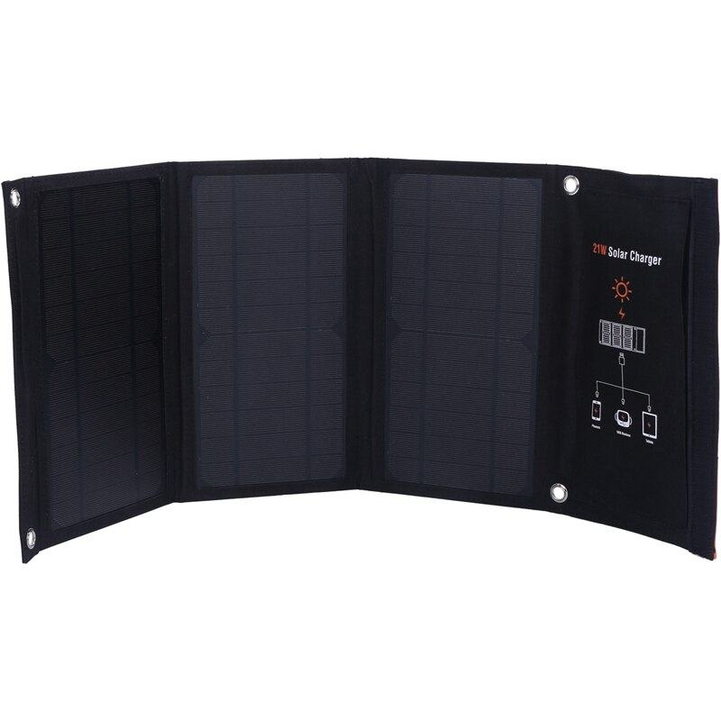 RISE-21W Portable Solar Charger Solar Panel Solar Folding Bag Mobile Phone Emergency Dual Usb Outdoor Camping Hiking Camping Sol