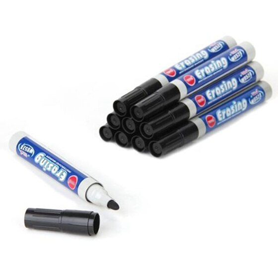 10 Marker felt marker pen black erasable Whiteboard for Office