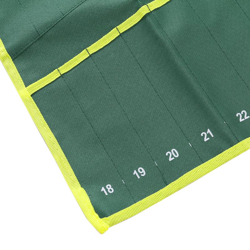 25 Pockets Durable Canvas Spanner Wrench Tool Roll Up Storage Bag