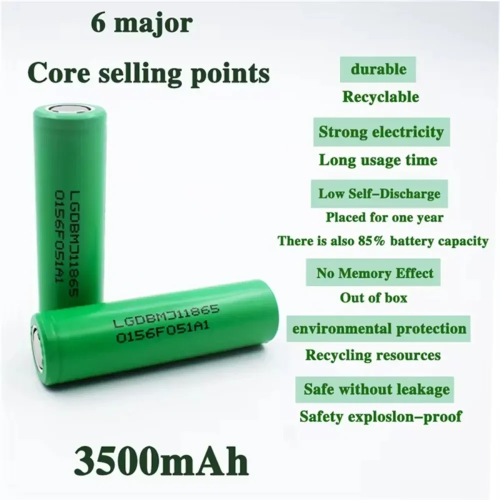 18650 3500mAh batería de litio 3,7 v 25A INR18650 MJ1 batería de herramienta eléctrica de alta potencia 18650 batería recargable + cargador