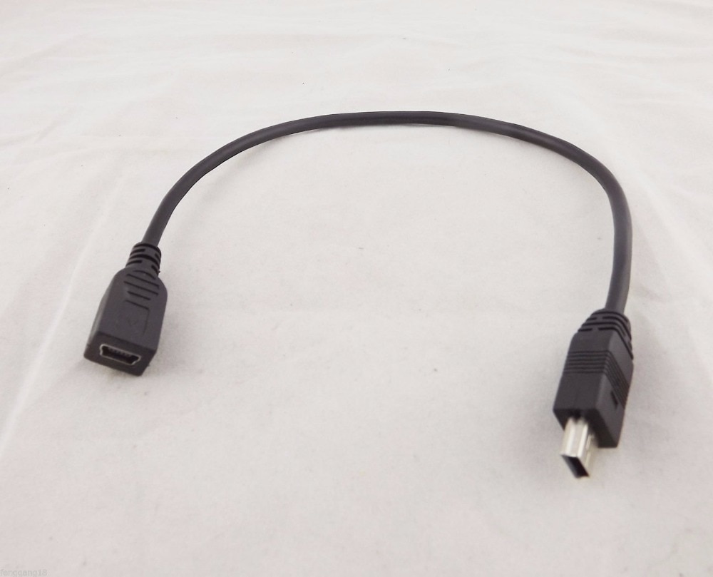 1 pcs Mini USB B 5 Pin Male Plug-Vrouw Jack Extension Data Adapter Lead Cable Koord 25 cm