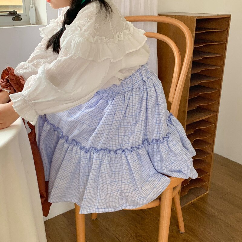 Jupes à carreaux en coton pour enfants, printemps 2022