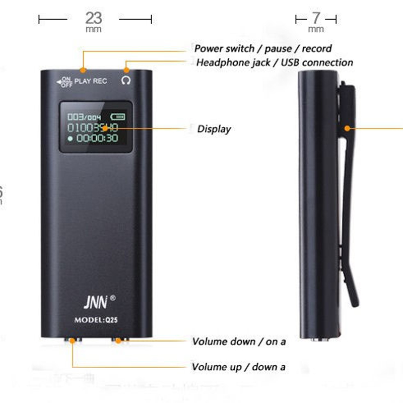 4-32GB Mini USB Clip Voice Activated Recorder Espia Noise Reduce Digital Dictaphone Small Record Device U-Disk Flash Mp3 Player