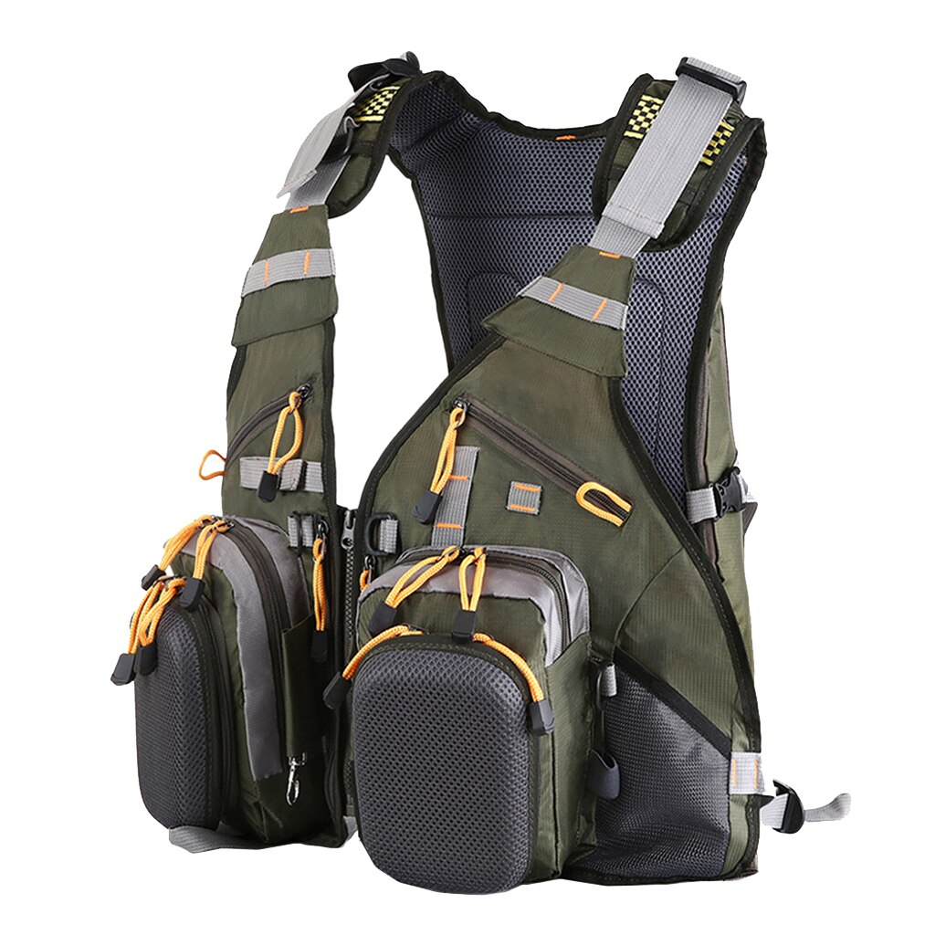 Outdoor Multi-pocket Fly Fishing Vest Backpack Chest Mesh Bag Adjustable Waistcoat Sailing Boating Men Waistcoat Travel Gilet