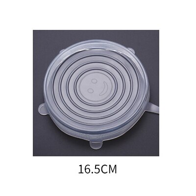 6 Pcs Silicone Cover Lids Reusable Fresh Keeping Silicone Stretch Lids Caps For Food Pot Dish Kitchen Accessories: 16.5cm