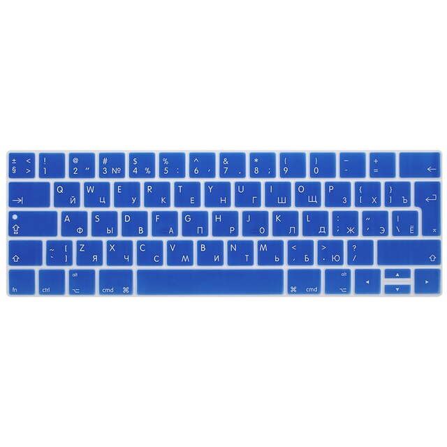 Rosja rosyjski list TouchBar nakładka na klawiaturę dla Macbook Pro 13 15 A1706 A1989/A1707 A1990 2018 2019 Multi touch bar: darkBlue