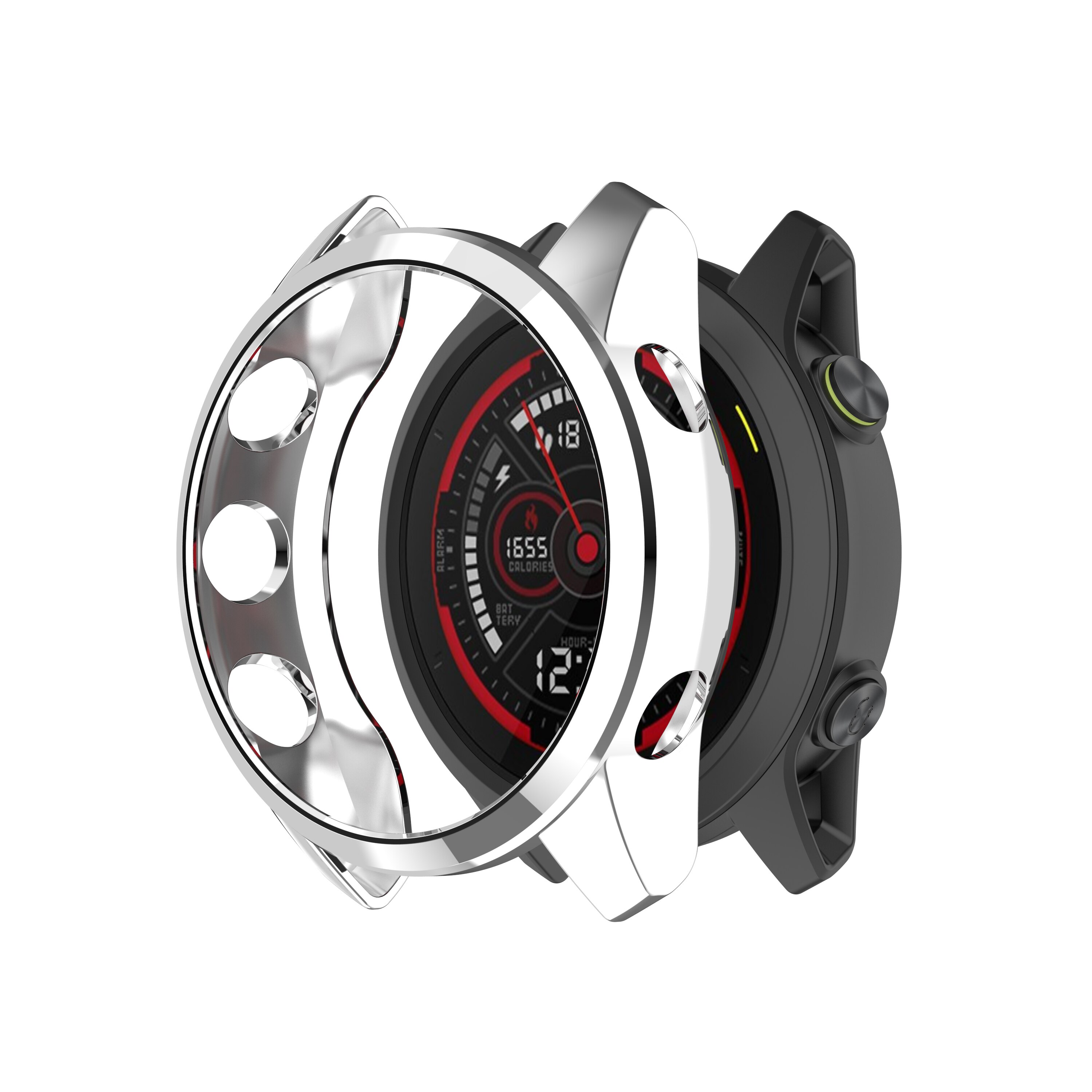 Plating cover case For Garmin Forerunner 745 smart watch accessories anti shock plating shell protective case For forerunner 745: Silver