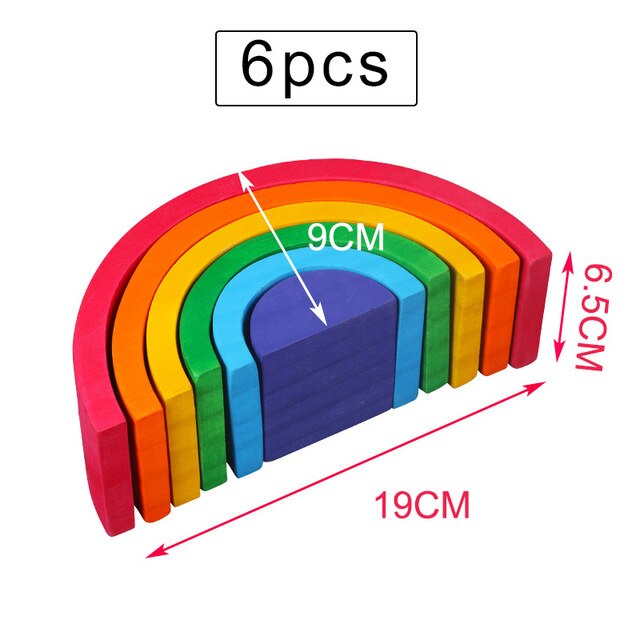 Giocattoli Per Bambini di Grandi Dimensioni Arcobaleno Stacker Giocattoli In Legno Per Bambini Creativo Arcobaleno Building Blocks Montessori Giocattolo Educativo Per Bambini: Di Colore Giallo chiaro