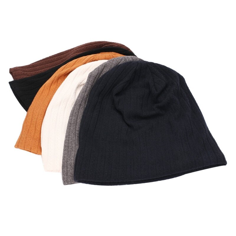 Gorro de Crochet acanalado para hombre y mujer, gorro de gran tamaño, cálido, holgado, para invierno