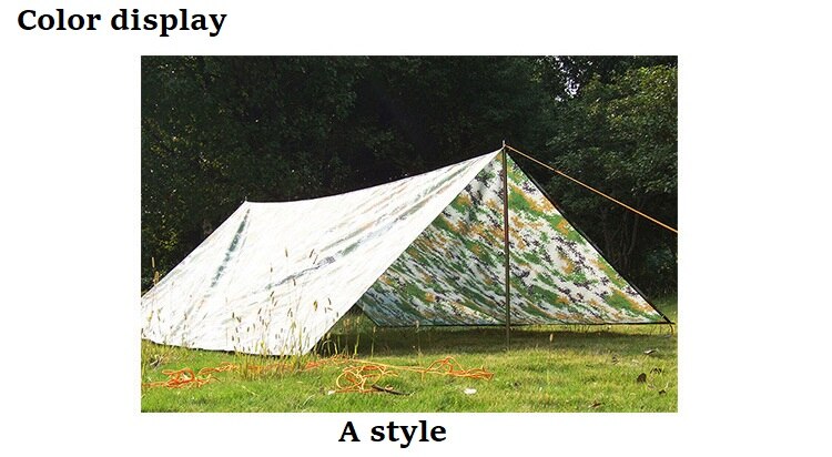 Outdoor-bergsteiger-zeltunterlage, strapazierfähiges oxford-gewebe, wind- und regendicht, sonnenschutz, picknick- und grillmatte 3*3 m: Eine stützstange