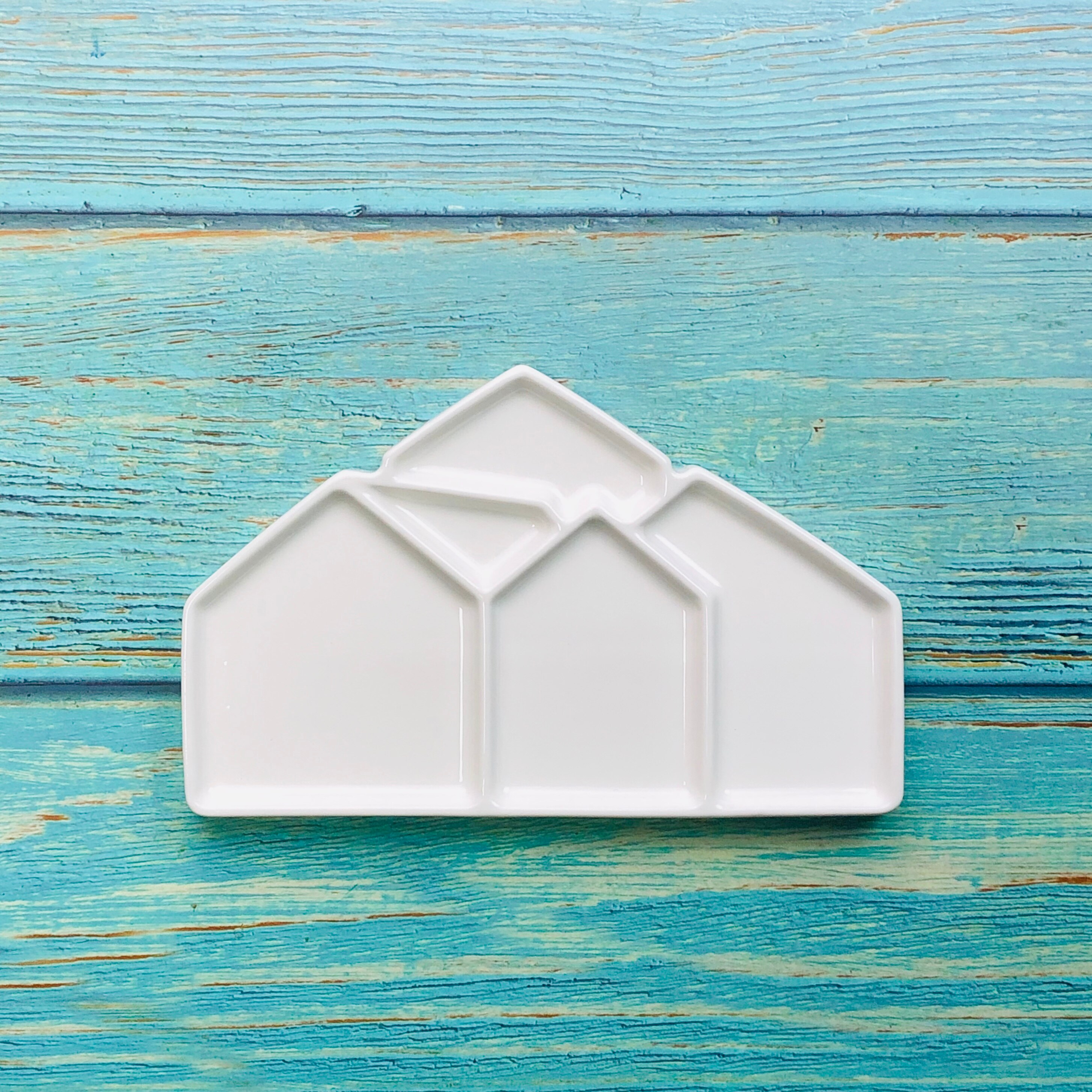 Keramische Palet Air Ballon/Klein Huis Aquarel Palet Porselein Keramische Verf Palet Palet Verf Lade: Small house