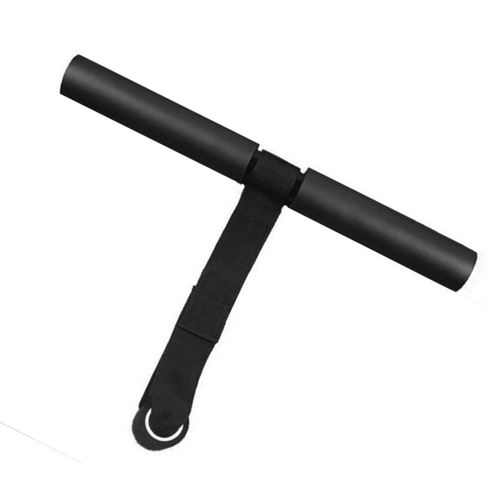 Household Fitness Equipment Sit-up Assist Simple T Shape Belt Bar Sit-up Assist Device Sit-Up Abdominal Trainer (Black)