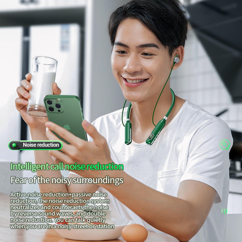 BT7 Wireless Headphones Bluetooth 5.3 Neckband Earphones Magnetic Sports Waterproof Earbuds Headset With Mic SD Card Mode