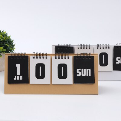 Simple Series Perpetual Calendar Kraft Paper Desk Calendar Agenda Organizer Daily Schedule Planner: Brown