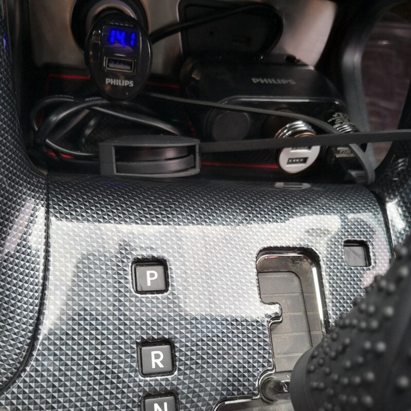 Carbon Fiber Printed Car AC Control Panel Sticker Cover Bowls Outlets Moulding Trim for Hyundai IX35