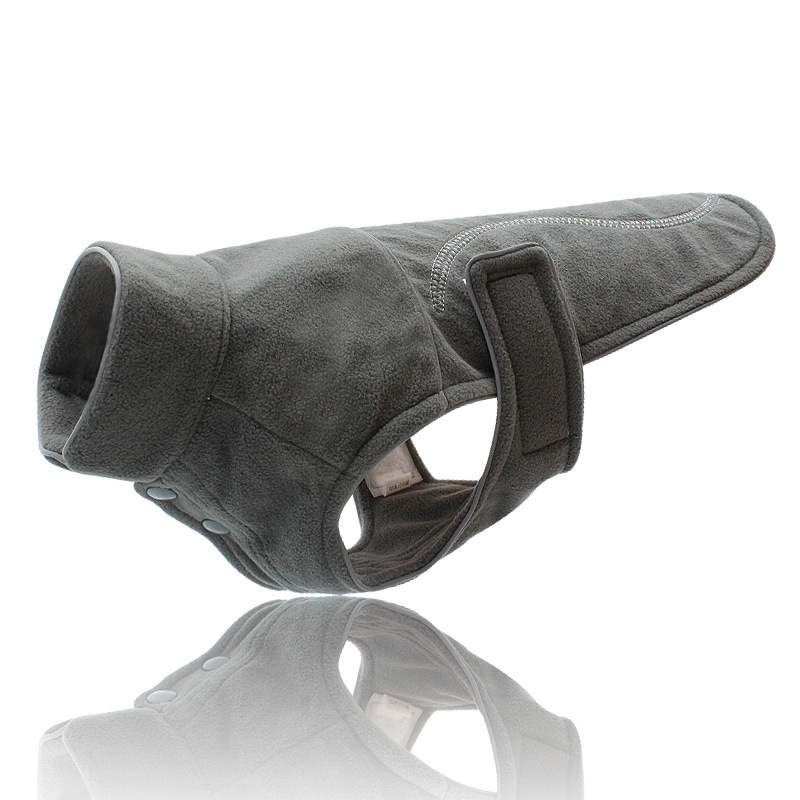 Vêtements d'hiver chauds pour animaux de compagnie, veste polaire épaisse pour chiots et chiens: GRIS / 4XL
