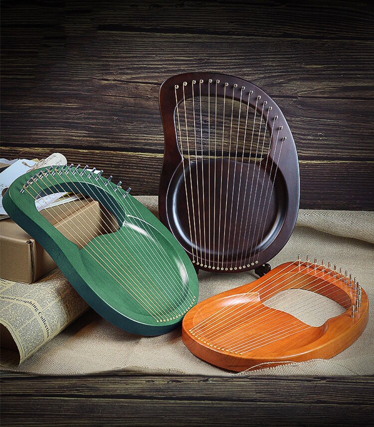 16 strings 16 notes lyre thumb harp portable minority instrument Greek small instrument
