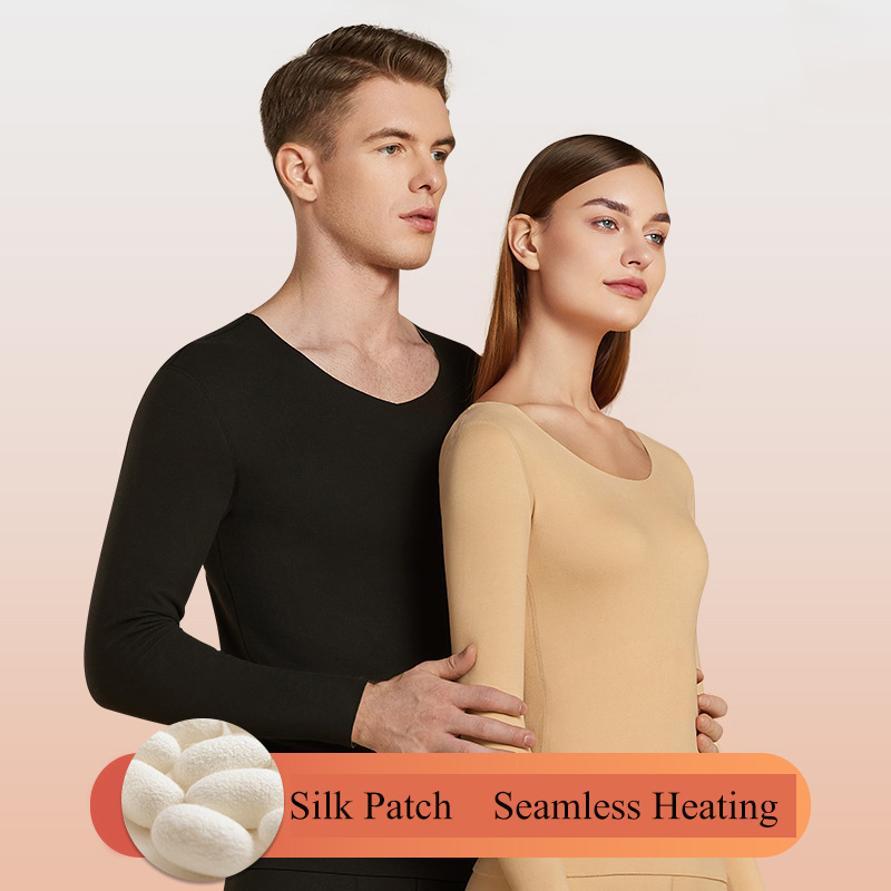 Intimo termico da donna Abbigliamento invernale da uomo Senza cuciture Spessore doppio strato Lingerie calda Set di abbigliamento termico da donna Donna 2 pezzi