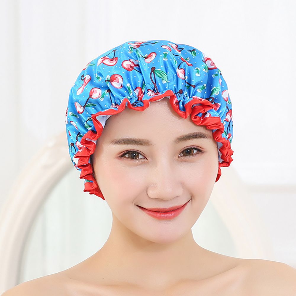 1PC Waterproof Bath Cap Thick Shower Hair Cover Soft Shower Hat Elastic Sleeping Cap Makeup Remover SPA Bathroom Accessories