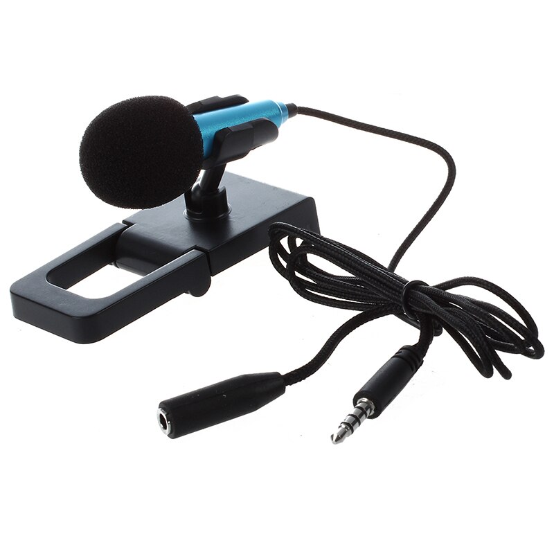Mini håndmikrofon for stemmeopptak, nettchat på smarttelefon, bærbar pc eller nettbrett, med 3.5 mm mikrofonkabel og mikrofonstativ (