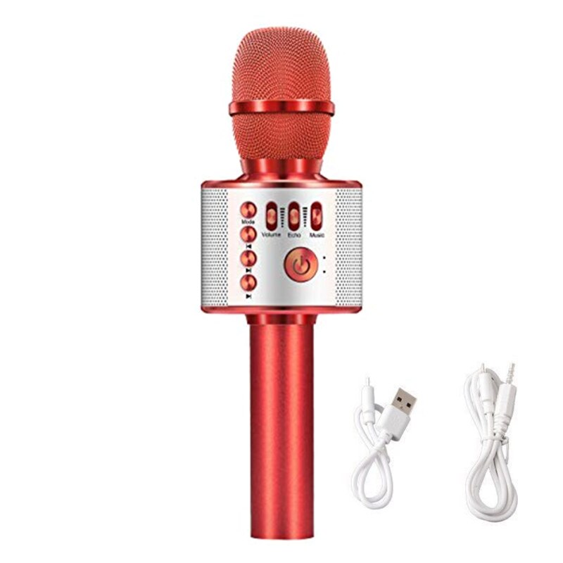 Wireless Handheld Microphone Protable Mic Speaker USB Bluetooth Karaoke Player R3ME