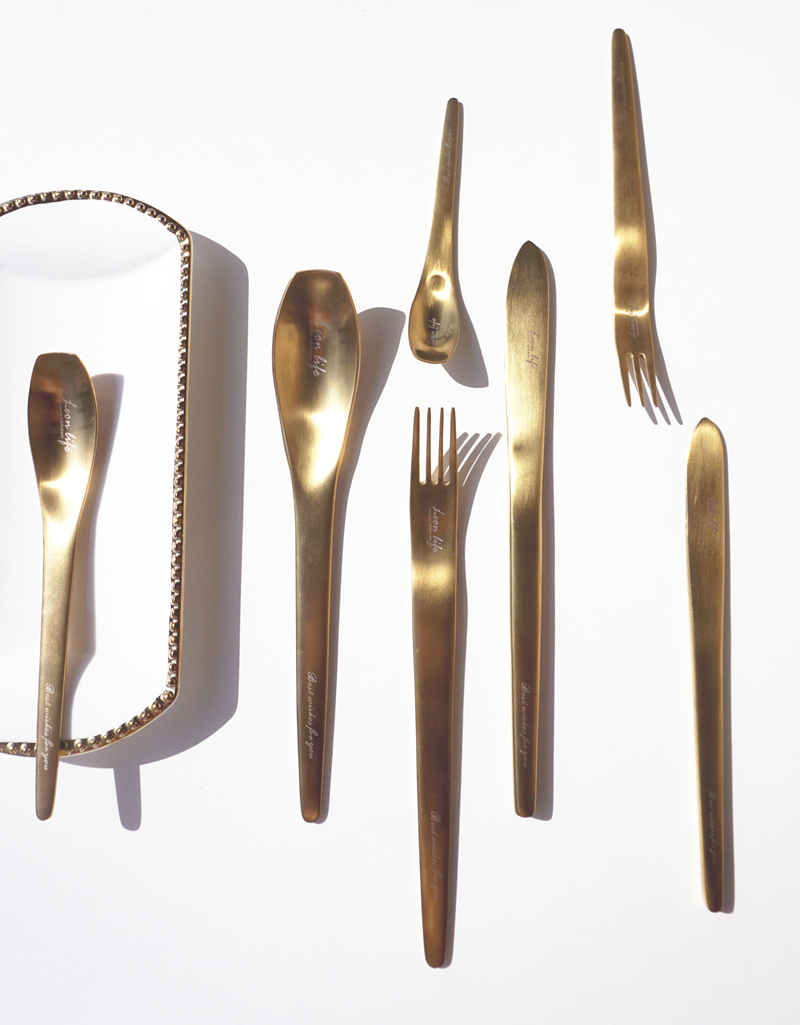 1 stk nordisk alfabet mat guld 304 rustfrit stål bestik western style mad bøf gaffel dessert familie frugt gaffel service