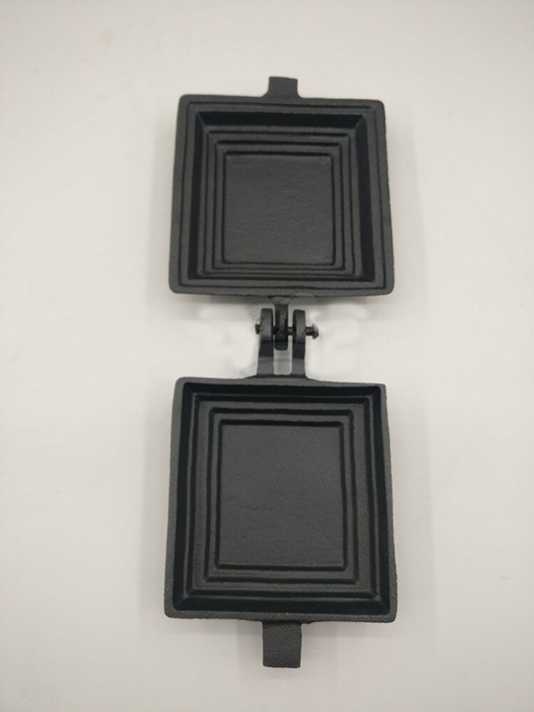 XMT-HOME cast iron sandwich bread pie iron pizza mold camping BBQ tool DIY baking mould non-coating 1pc