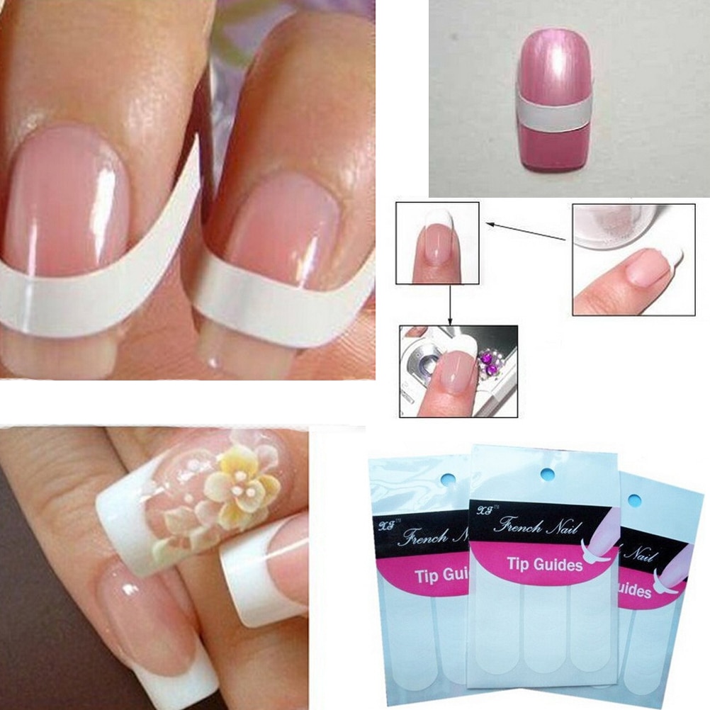 Diy Line Tips 48Pcs White Nail Decal French Manicure Strip Nail Art Form Fringe Gidsen Water Transfer Sticker